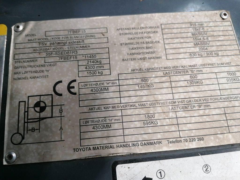 Toyota 7FBEF15 Empilhadores eléctricos