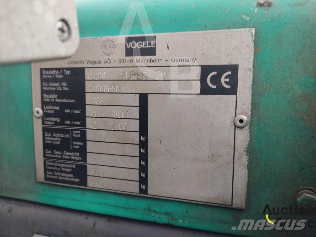 Vögele Super 800 Pavimentadoras de asfalto