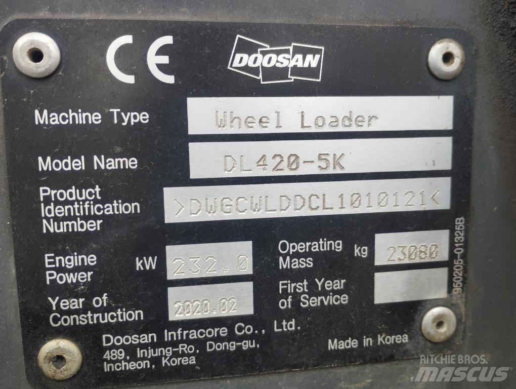 Doosan DL 420-5 Pás carregadoras de rodas