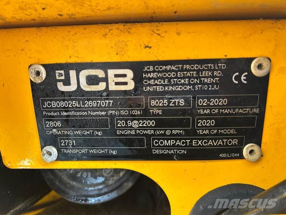 JCB 8025 Mini Escavadoras <7t