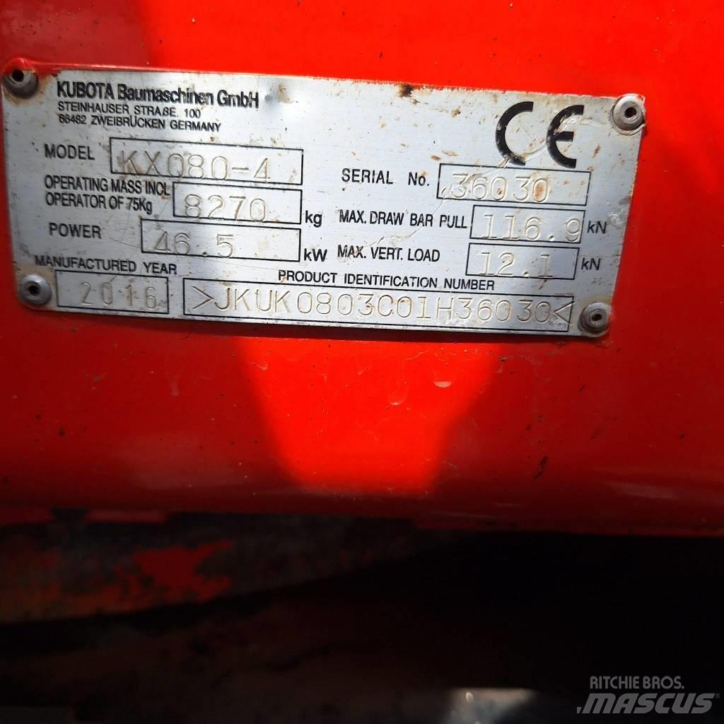 Kubota KX080-4 Escavadoras Midi 7t - 12t