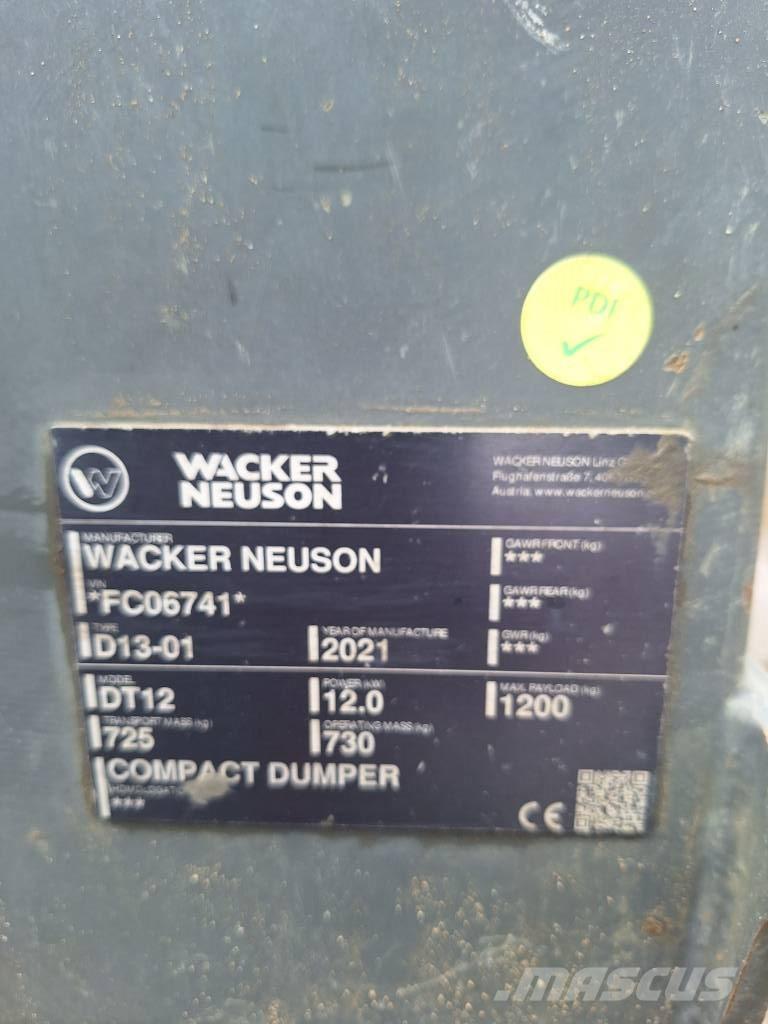 Wacker Neuson DT 12 Dumpers de lagartas