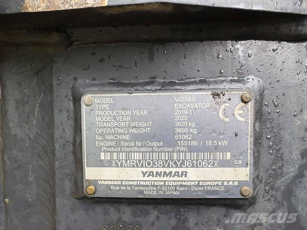 Yanmar Vio 38 Mini Escavadoras <7t