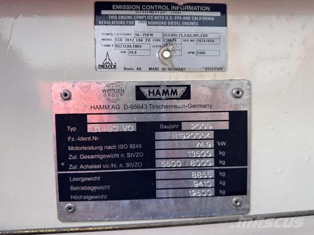 Hamm DV 90 VO Cilindros Compactadores tandem