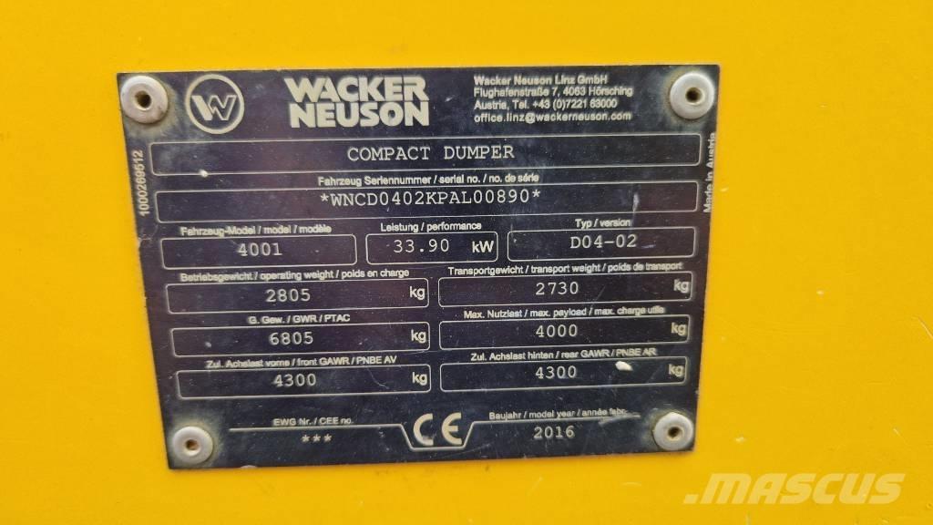 Wacker Neuson 4001 Dumpers de obras