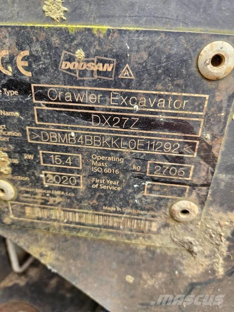 Doosan DX 27 Z Mini Escavadoras <7t