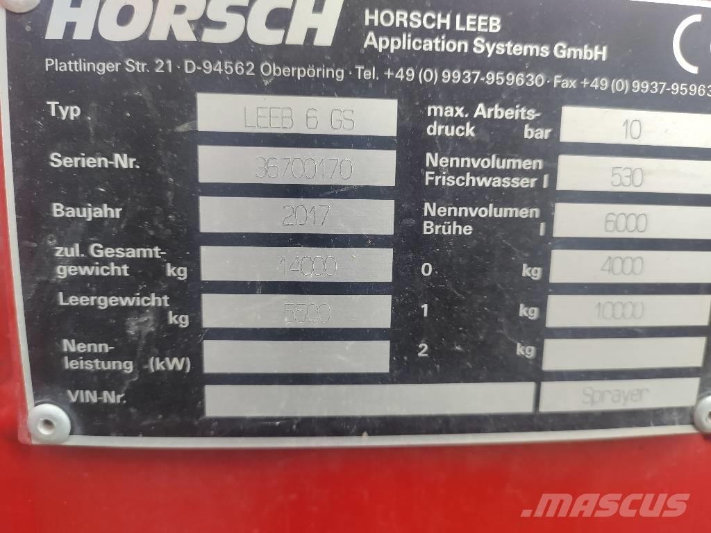Horsch Leeb 6 GS Pulverizadores rebocados