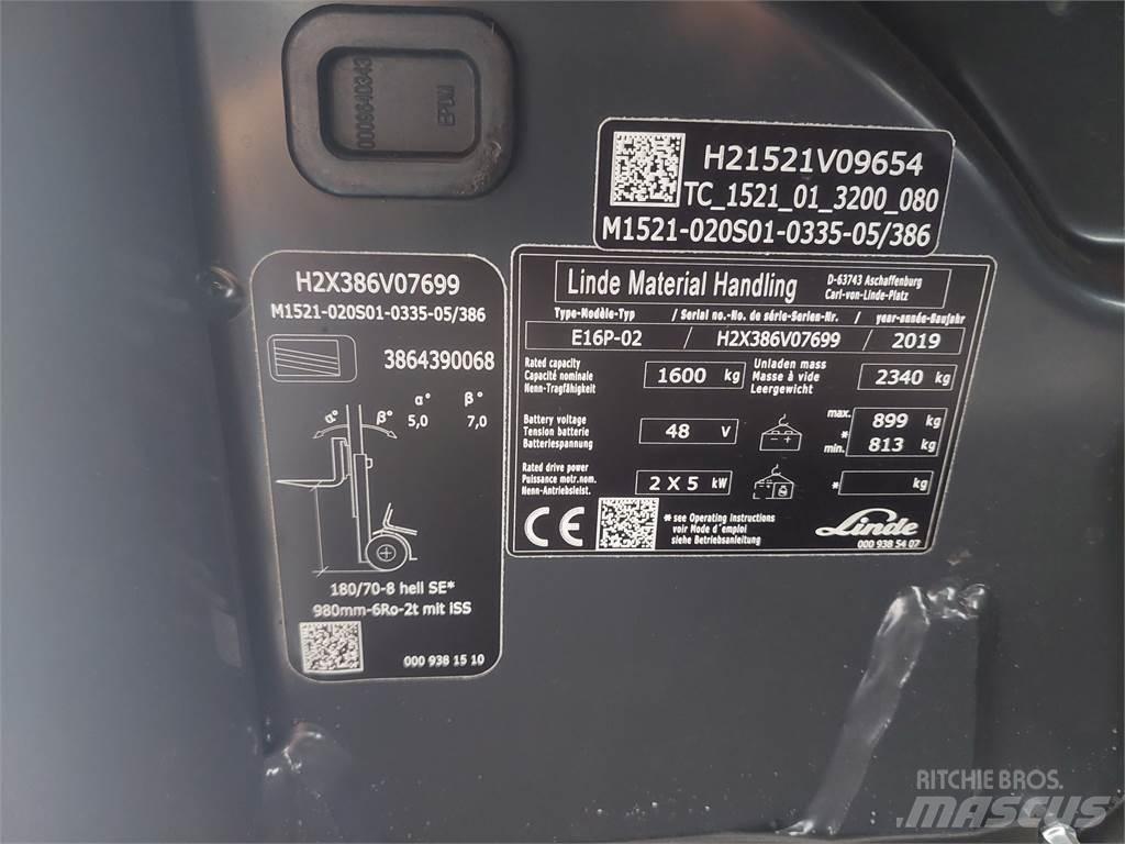 Linde E16P 02 Empilhadores eléctricos