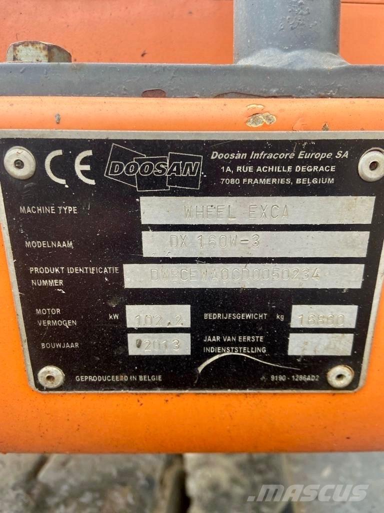 Doosan DX 160 W-3 Escavadoras de rodas