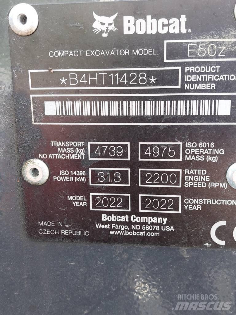 Bobcat E50z Mini Escavadoras <7t