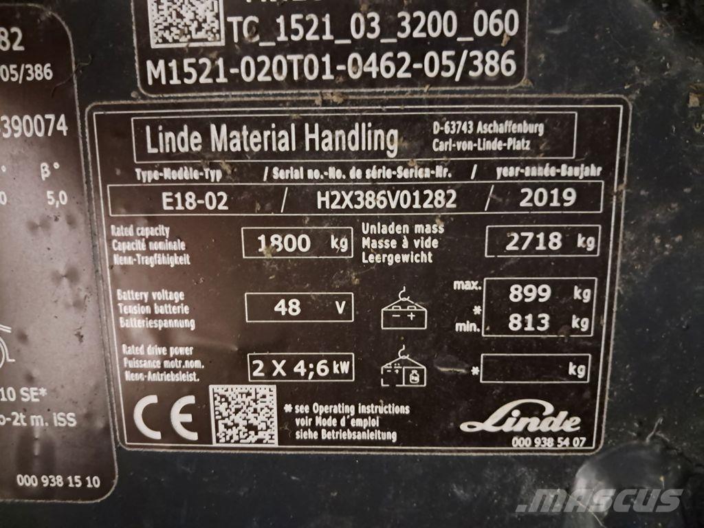 Linde E18-02 Empilhadores eléctricos