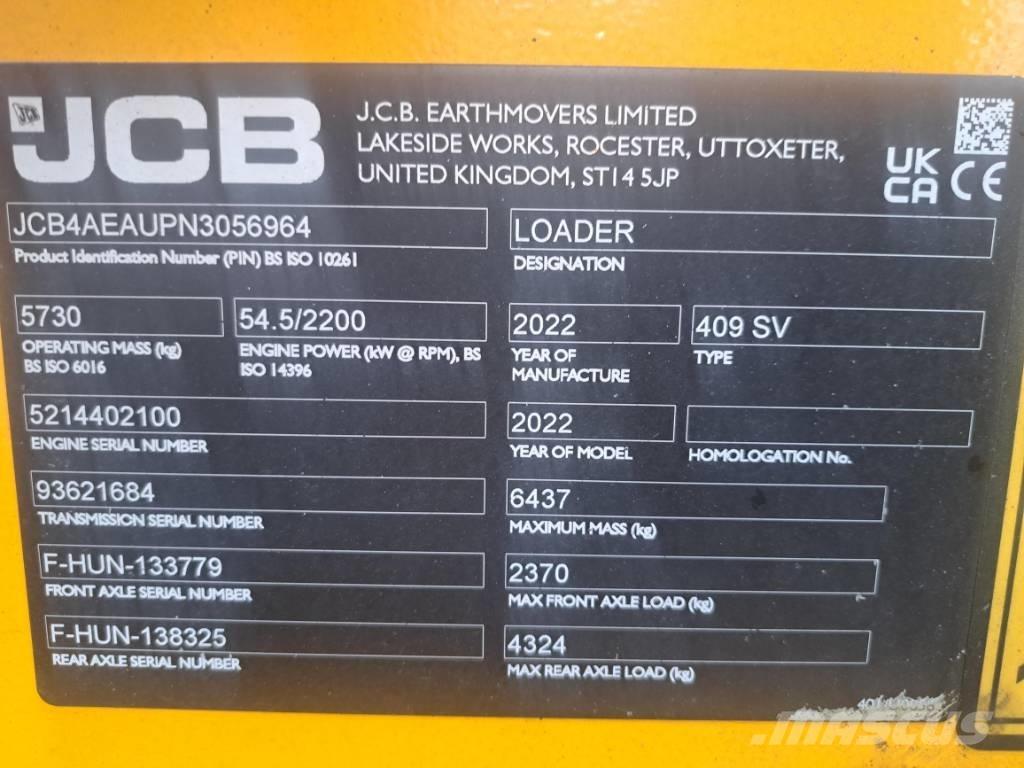 JCB 409 Pás carregadoras de rodas