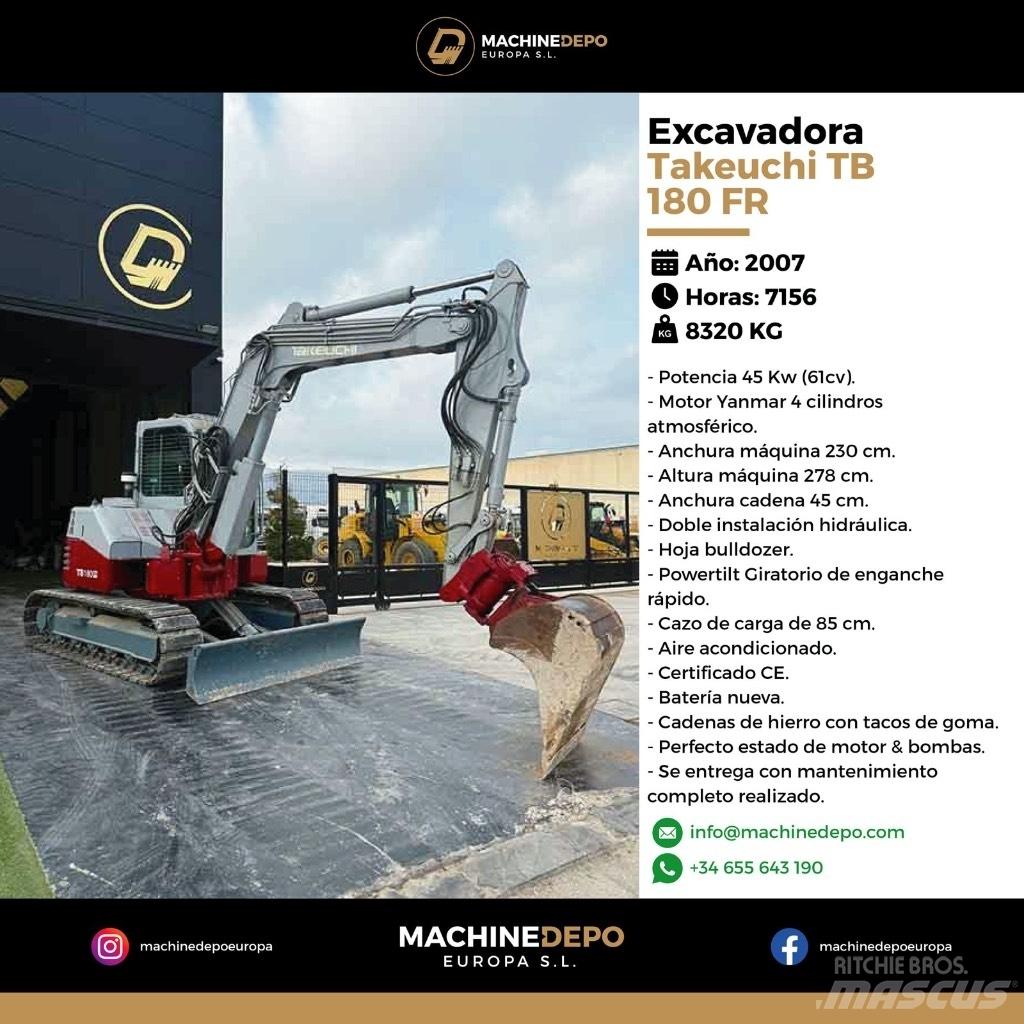 Takeuchi TB 180 FR Escavadoras Midi 7t - 12t