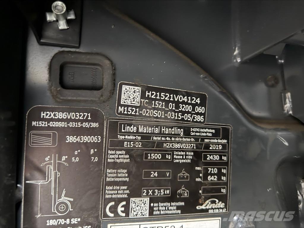 Linde E15 -02 Empilhadores eléctricos