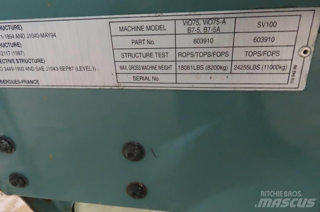 Yanmar Vio 75 Cabines e interior máquinas construção