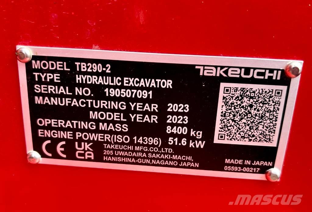 Takeuchi TB 290-2 CV Escavadoras Midi 7t - 12t