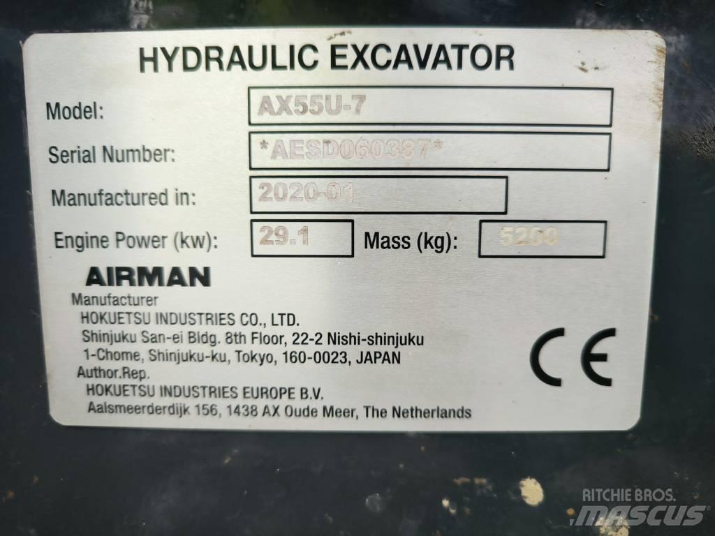 Airman AX55u Mini Escavadoras <7t
