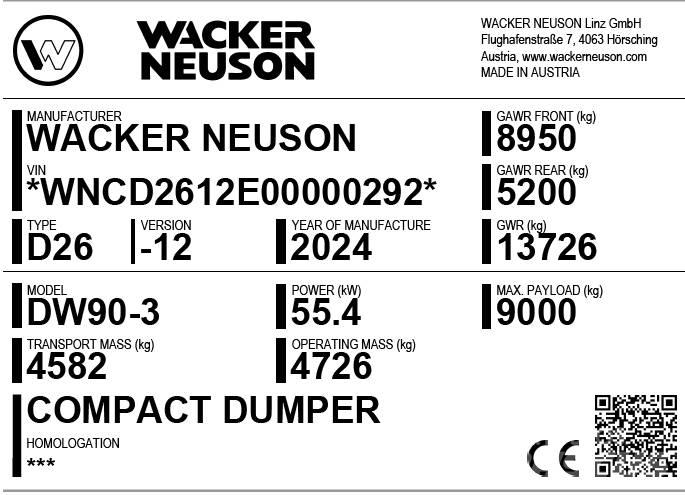 Wacker Neuson DW90-3 Dumpers de obras