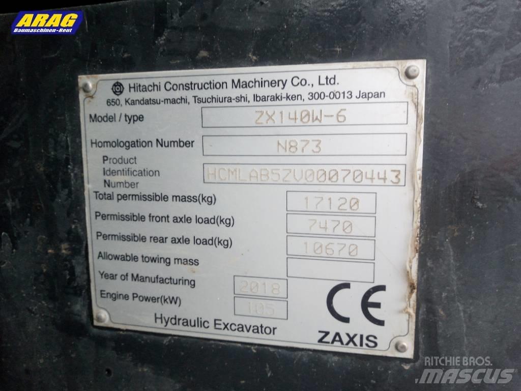 Hitachi ZX 140 W-6 Escavadoras de rodas