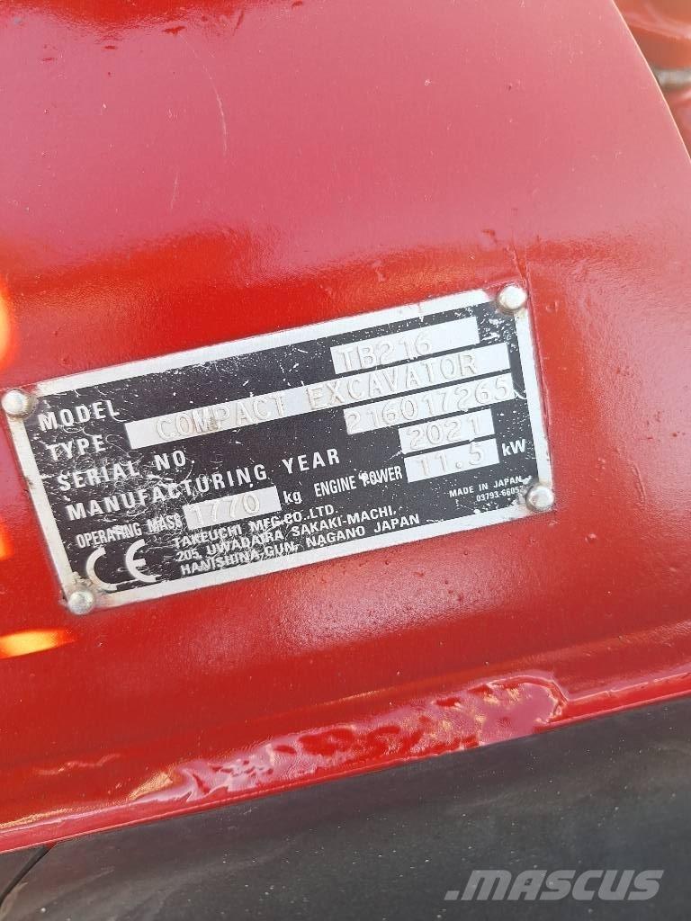Takeuchi TB 216 Mini Escavadoras <7t