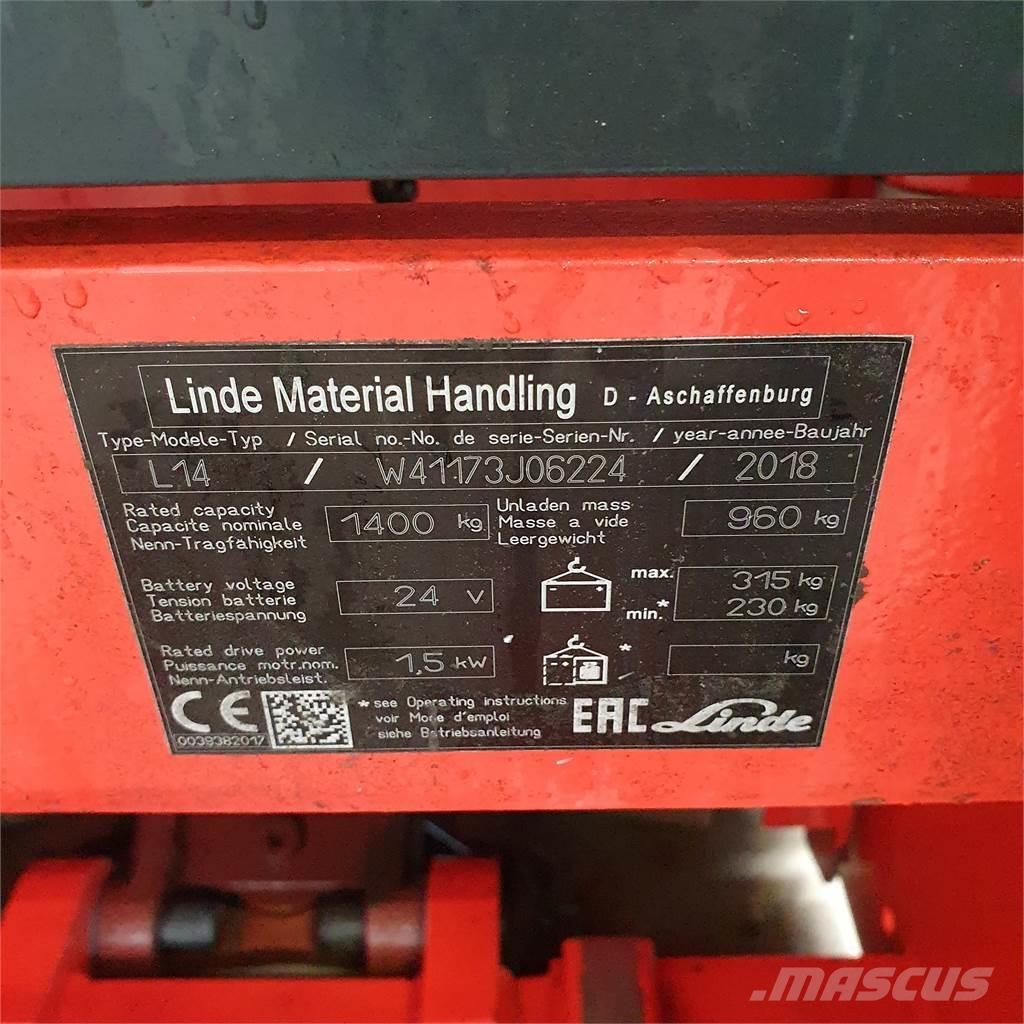 Linde L14i Empilhador para operador externo