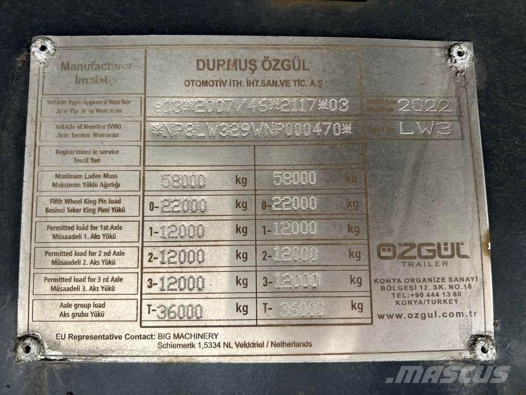 Ozgul LW3 EU 1SS Semi Reboques Carga Baixa