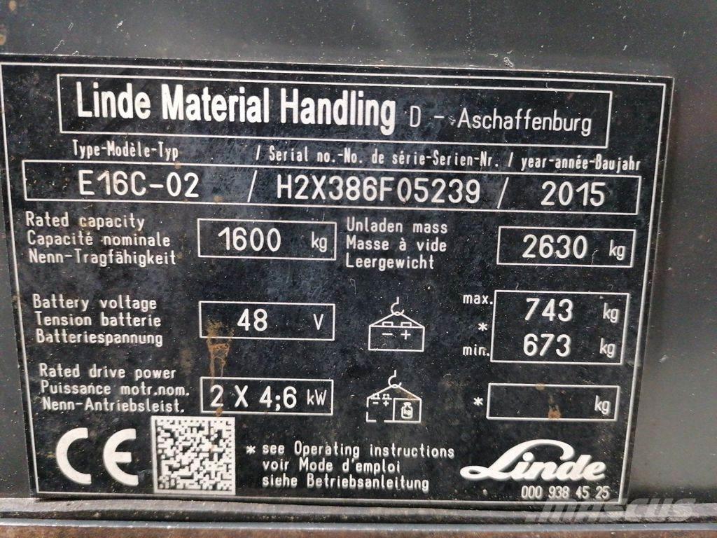 Linde E16C-02 Empilhadores eléctricos