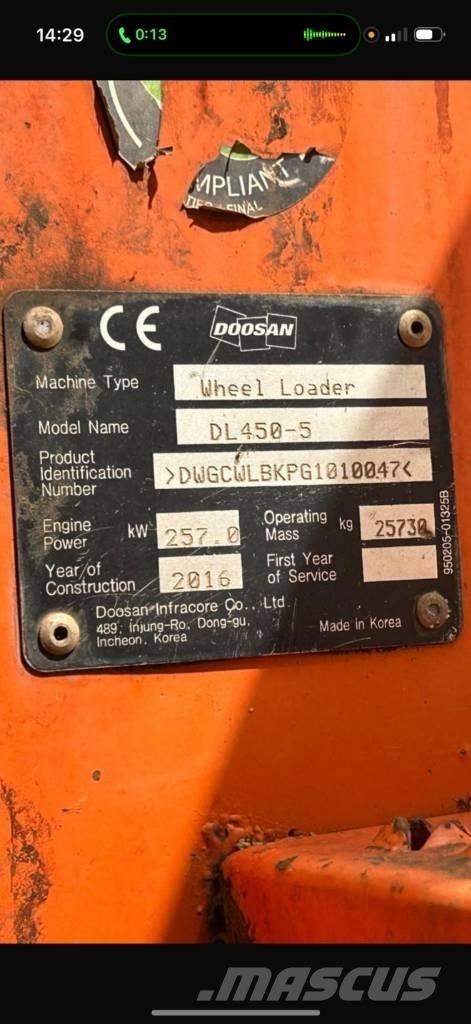 Doosan DL 450-5 Pás carregadoras de rodas