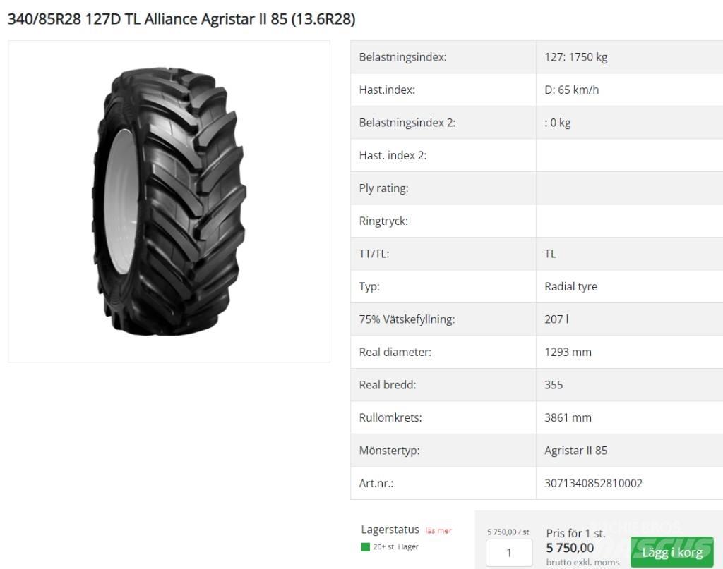 Alliance Däck Pneus Agrícolas