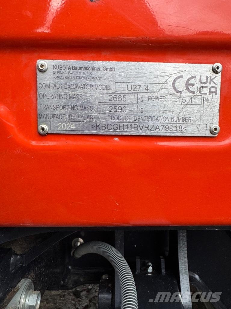 Kubota U 27-4 Mini Escavadoras <7t