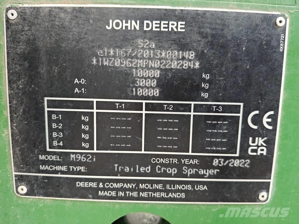 John Deere M 962 i Pulverizadores rebocados