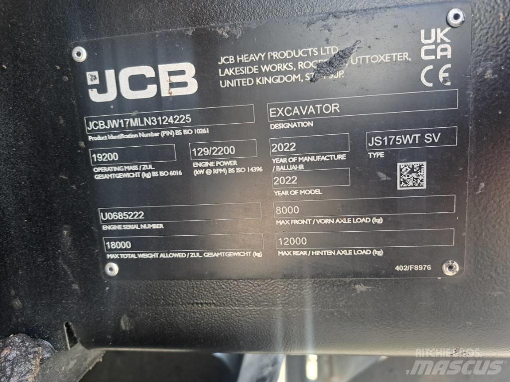 JCB JS175W TAB Escavadoras de rodas