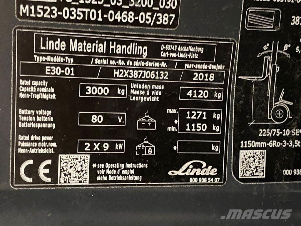 Linde E30-01 Empilhadores eléctricos
