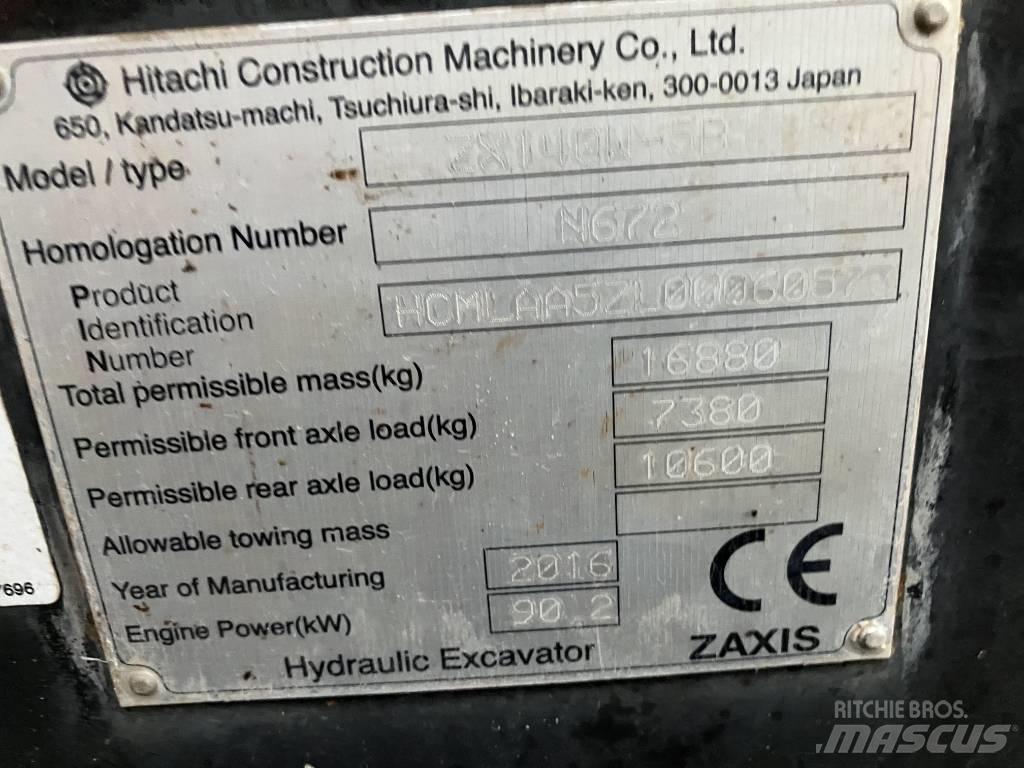 Hitachi ZX140-5B Escavadoras de rodas