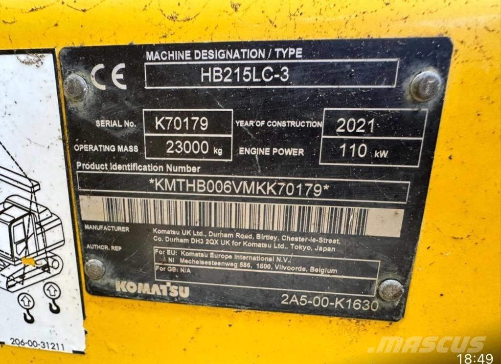 Komatsu HB 215LC-3 Escavadoras de rastos