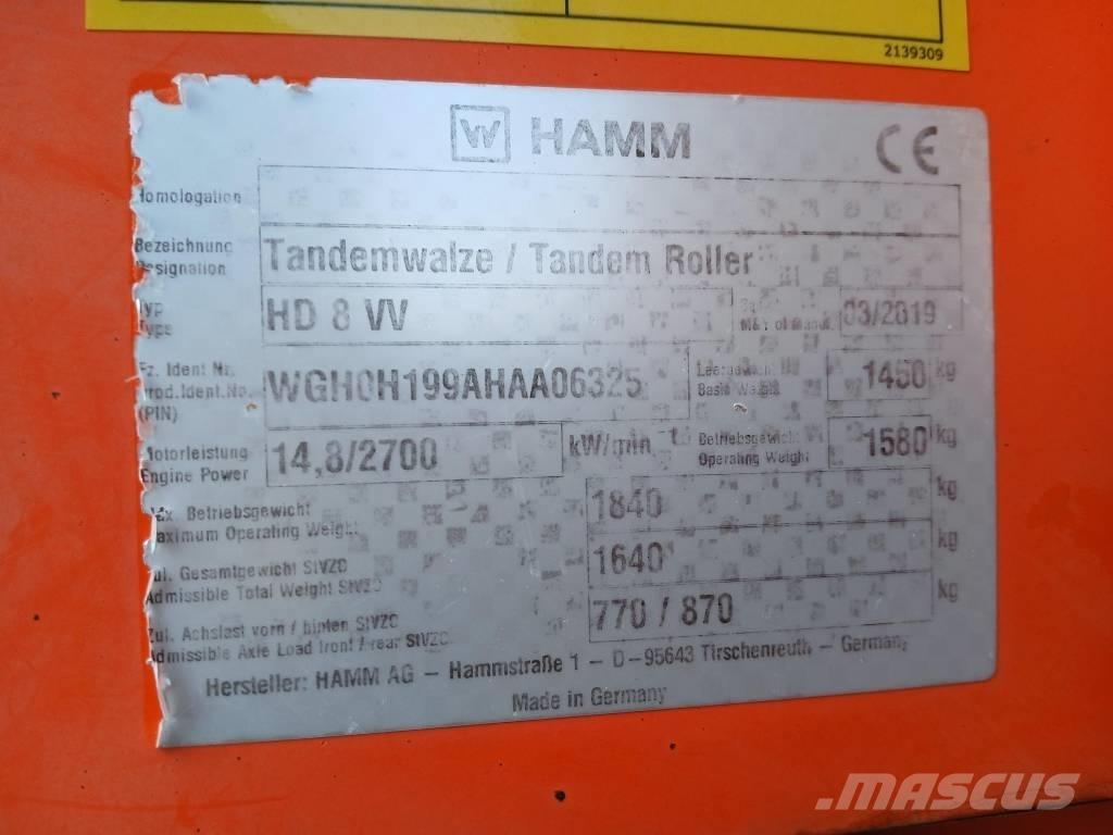 Hamm HD8 VV, Vält Cilindros Compactadores tandem
