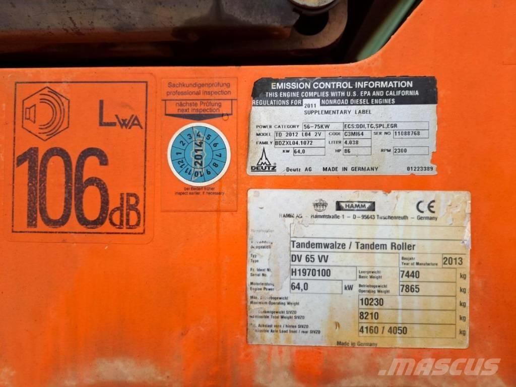 Hamm DV 65 VV Cilindros Compactadores tandem