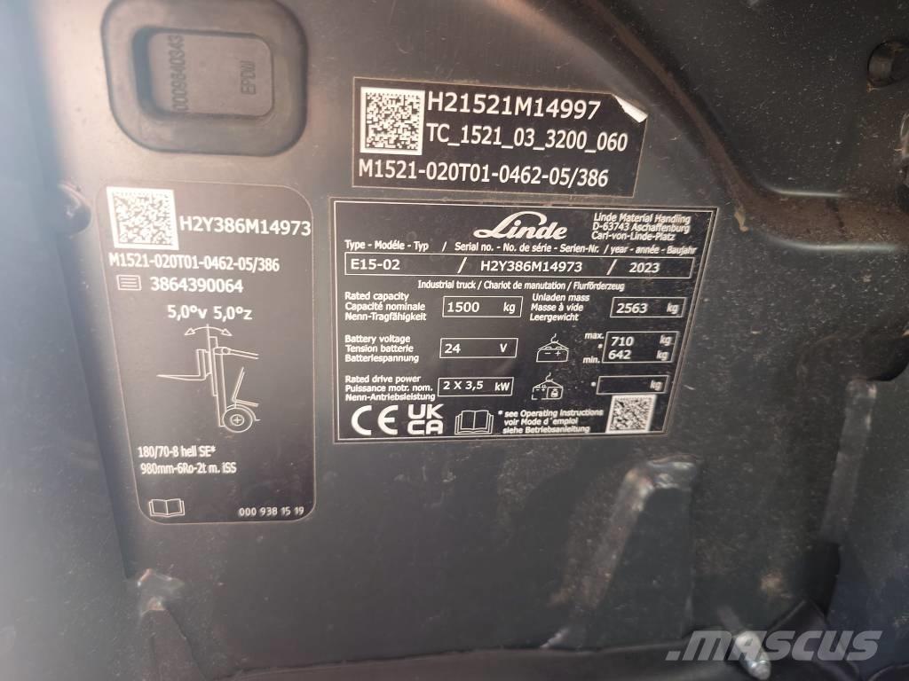 Linde E15/386-02 Empilhadores eléctricos