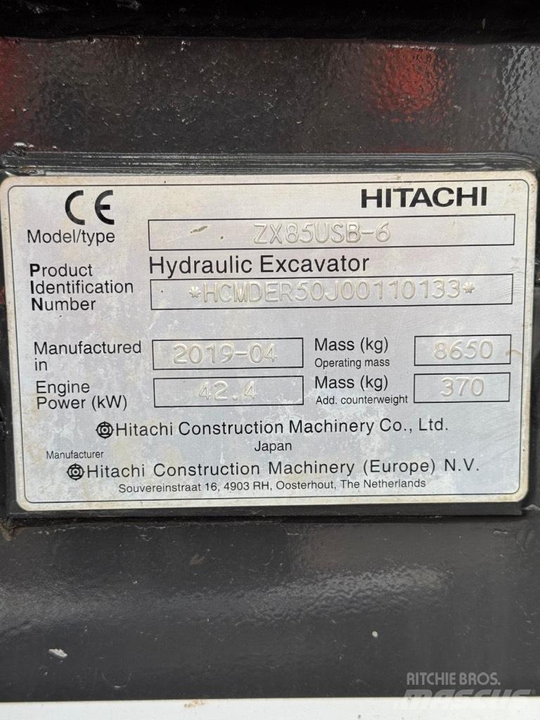 Hitachi ZX 85 US B-6 Escavadoras Midi 7t - 12t