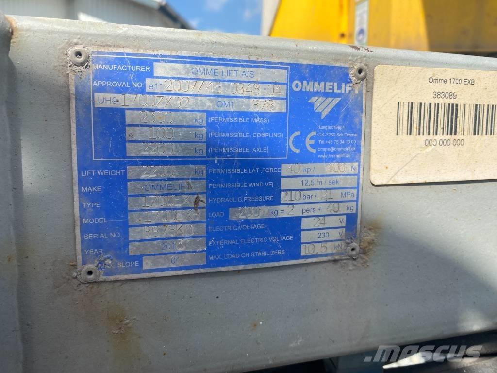 Omme 1700 EBX Plataformas aéreas montadas em atrelados