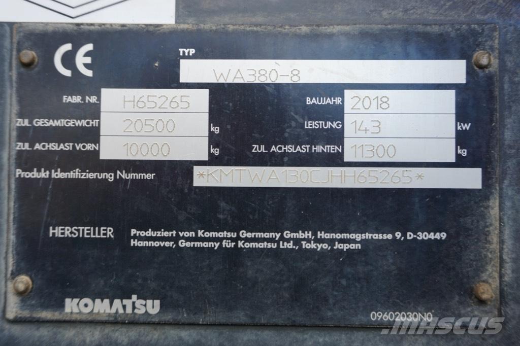 Komatsu WA 380-8 Pás carregadoras de rodas