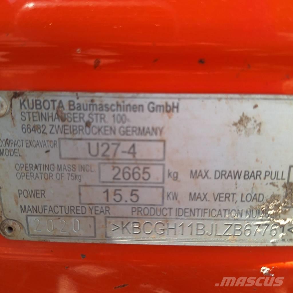 Kubota U 27-4 Mini Escavadoras <7t