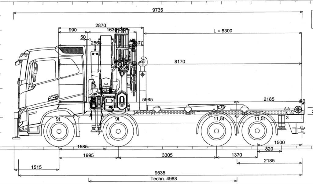 Volvo FH 540 8X4 Camiões grua