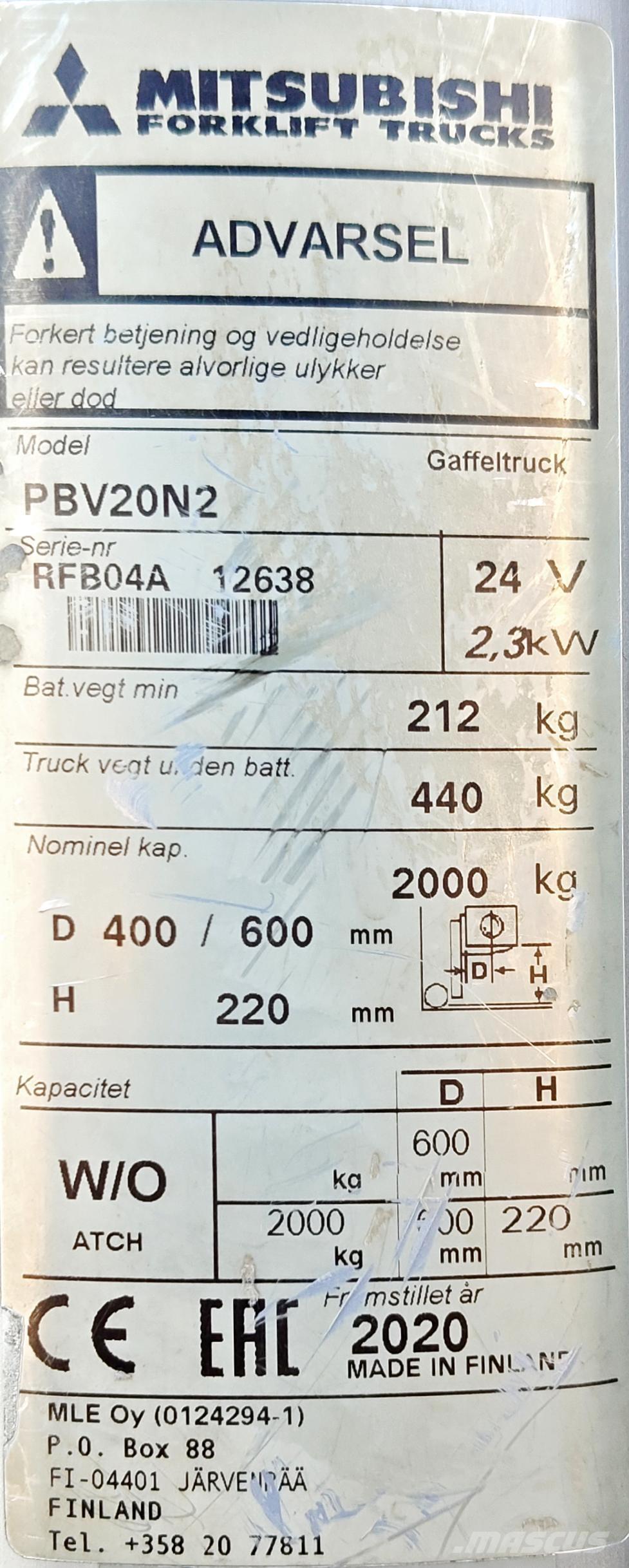 Mitsubishi PBV20N2 Camiões de caixa aberta