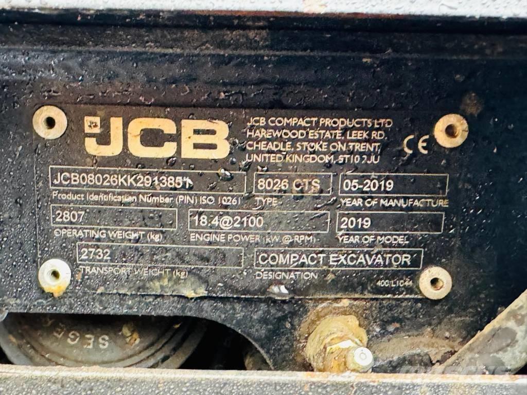 JCB 8026 CTS Mini Escavadoras <7t