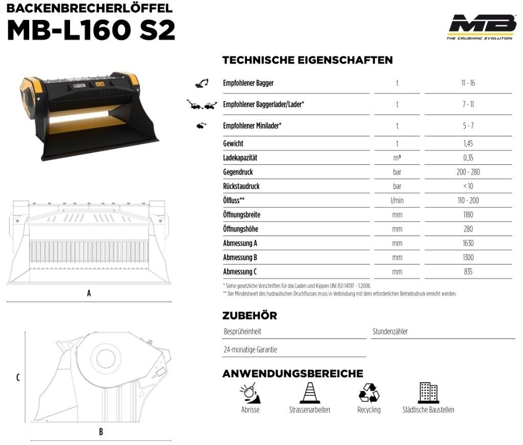 MB Crusher L 160 S2 Martelos Hidráulicos