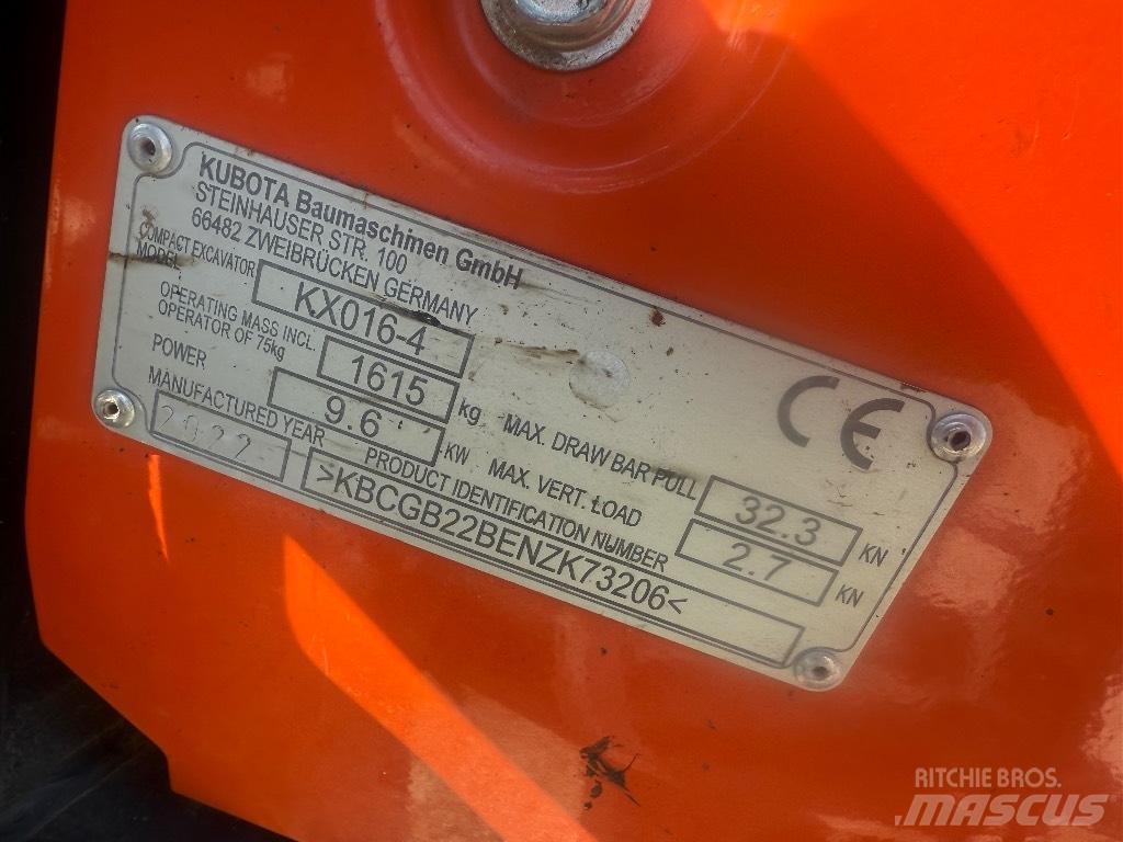 Kubota KX 016-4 Mini Escavadoras <7t