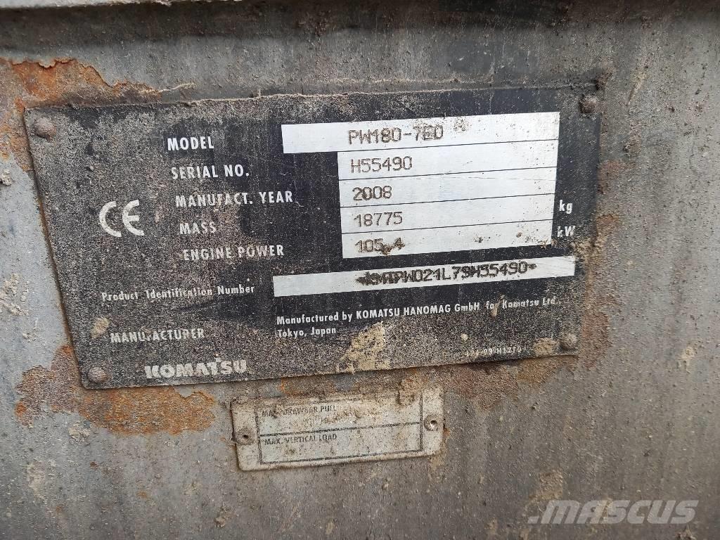 Komatsu PW 180-7EO Escavadoras de rodas