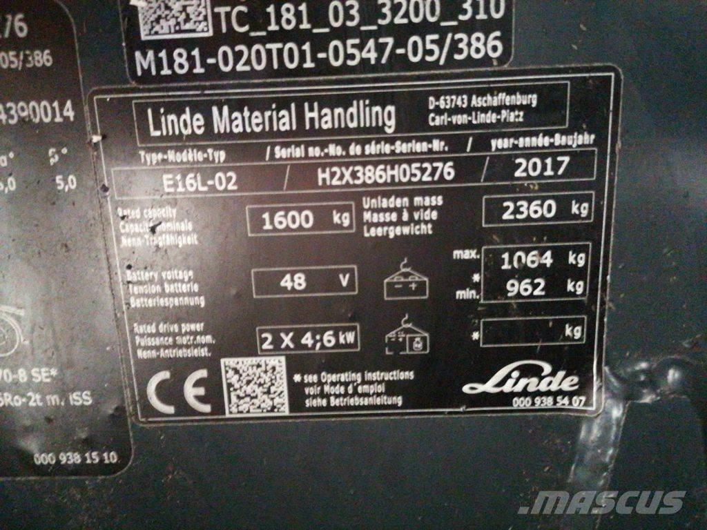 Linde E16L-02 Empilhadores eléctricos