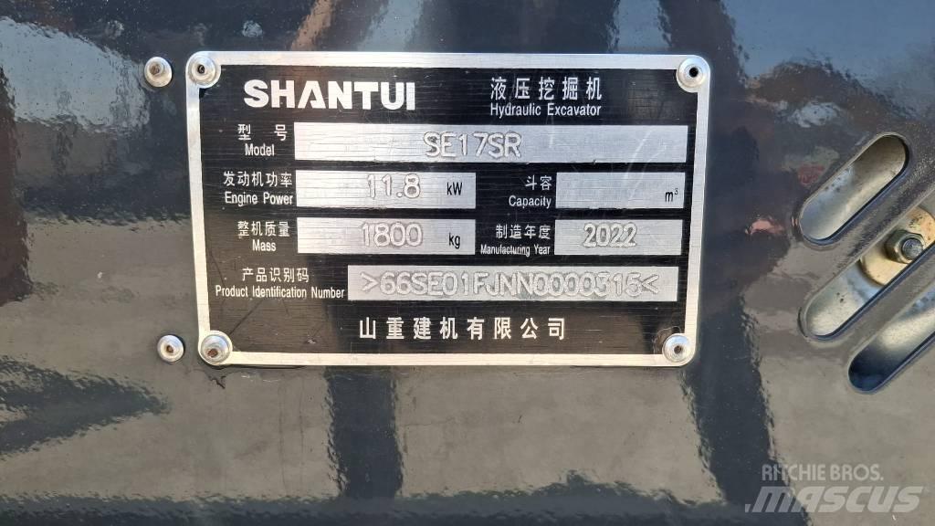 Shantui SE 17 SR Mini Escavadoras <7t